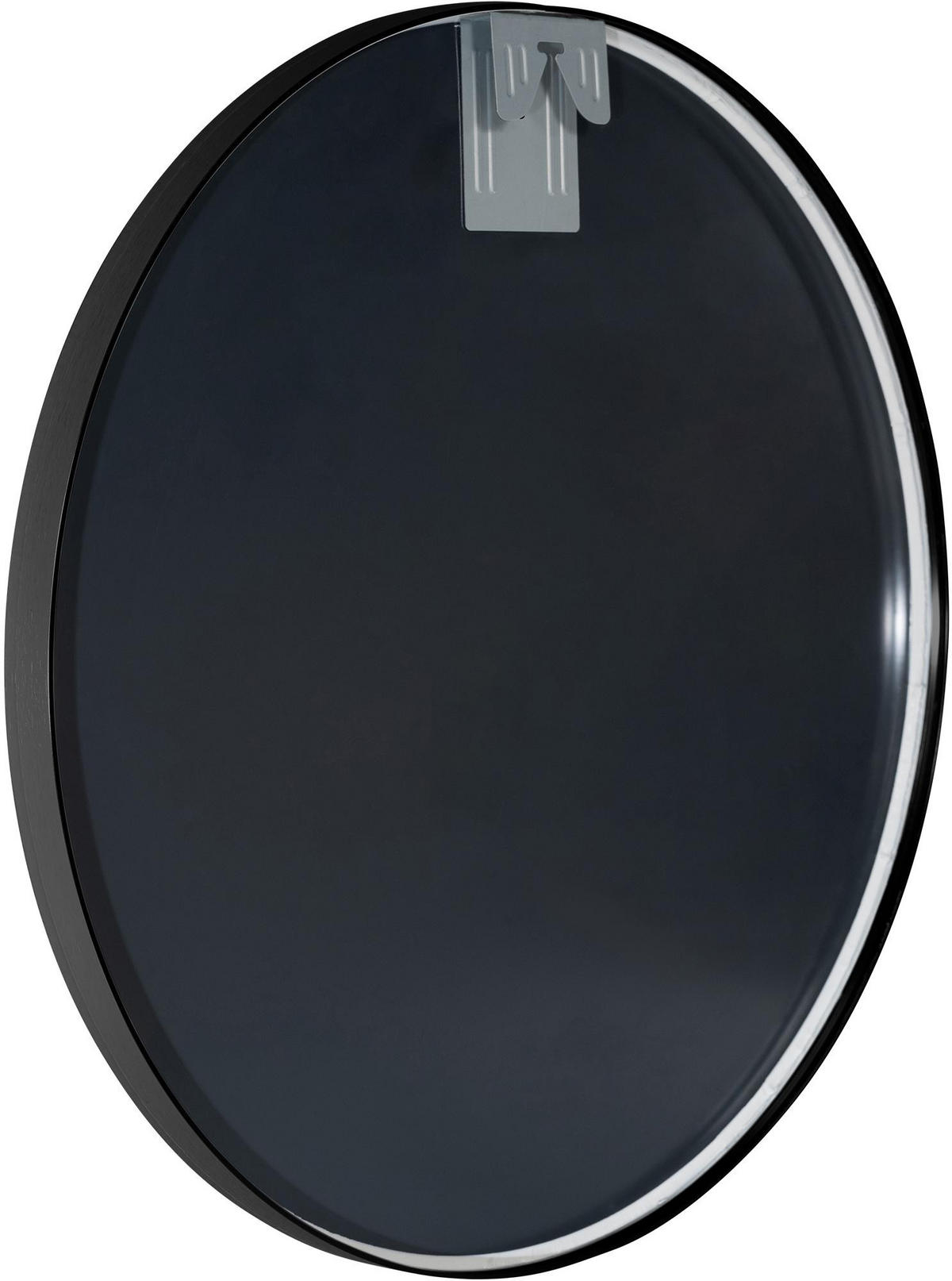 WANDSPIEGEL rund 60 cm Metall schwarz - Schwarz, Metall (60/60/3cm) - CLP