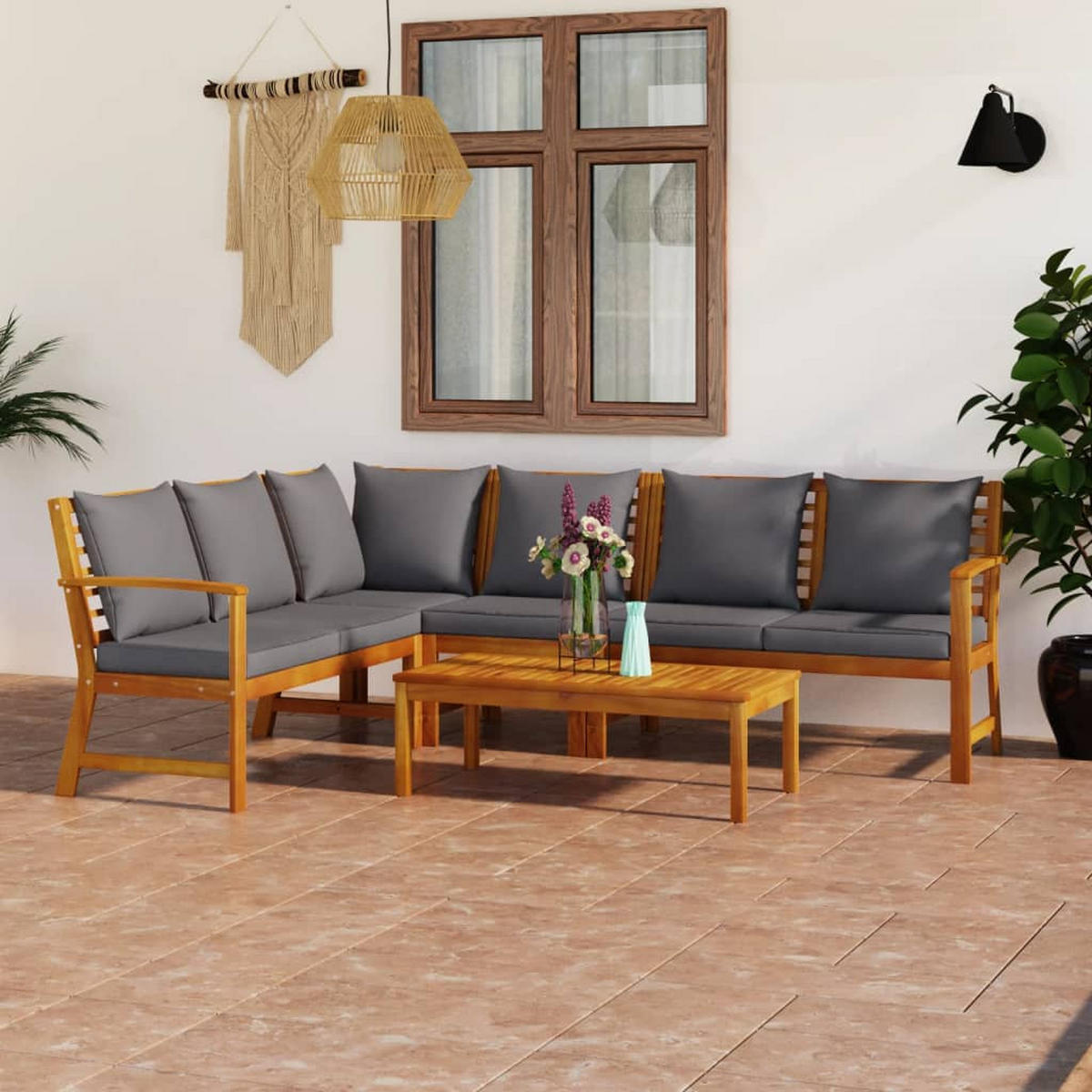 GARTENSET Reichmann 5-teilig - Grau, Holzwerkstoff - Nettlife