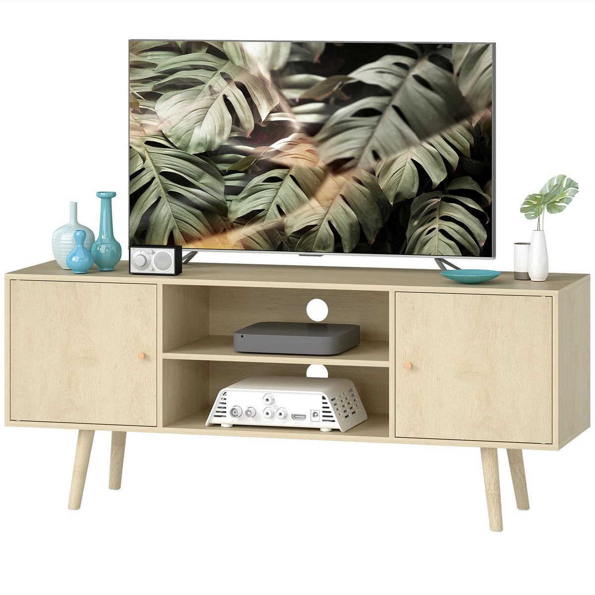 LOWBOARD DE-16148 120/34/50 cm Naturholz-Optik - Naturfarben, Holzwerkstoff (120/50/34cm) - ComfortXL
