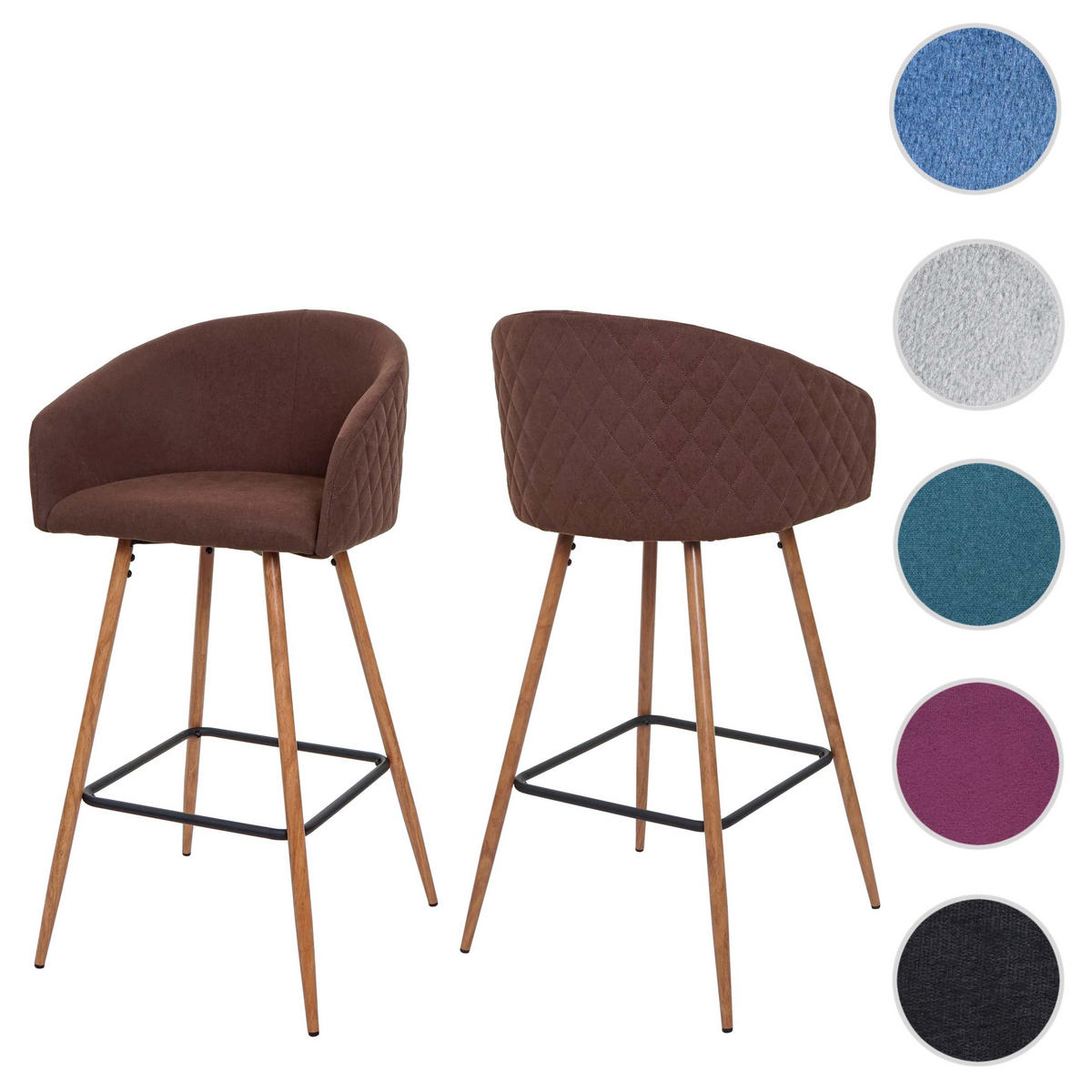BARHOCKER Braun 2er-Set - Braun, Textil (53/100/50cm) - MCW