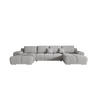 ECKSOFA BEGA U Links TENDER WAY 80 mit Schlaffunktion - Grau, Textil (372/87/185cm) - Bedante