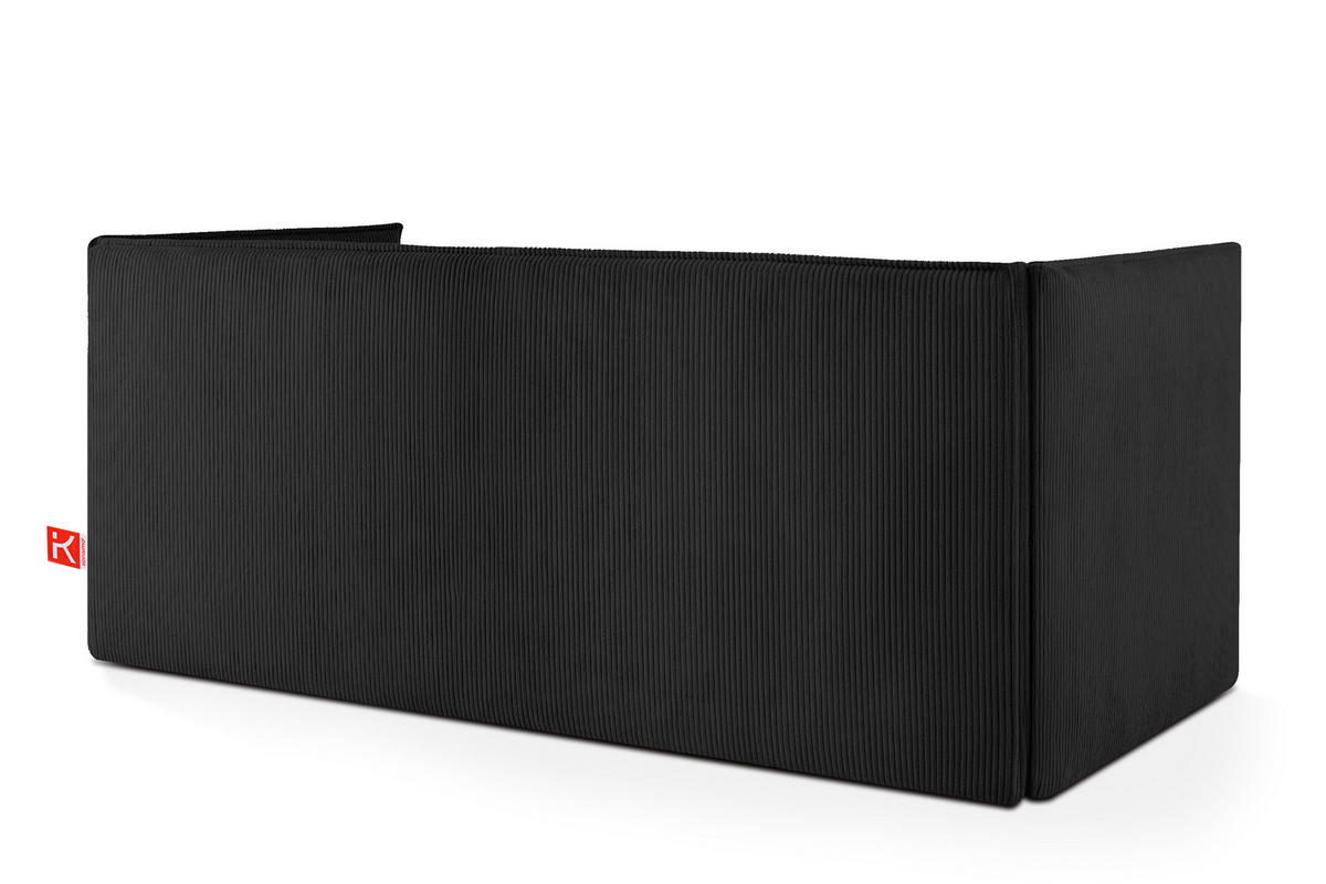 JUGENDBETT ROTI Einzelbett mit Bettkasten, 90x200cm, Bett mit Bonellmatratze, mit Rückenlehne - Schwarz, Holz/Holzwerkstoff (92/200cm) - KONSIMO®