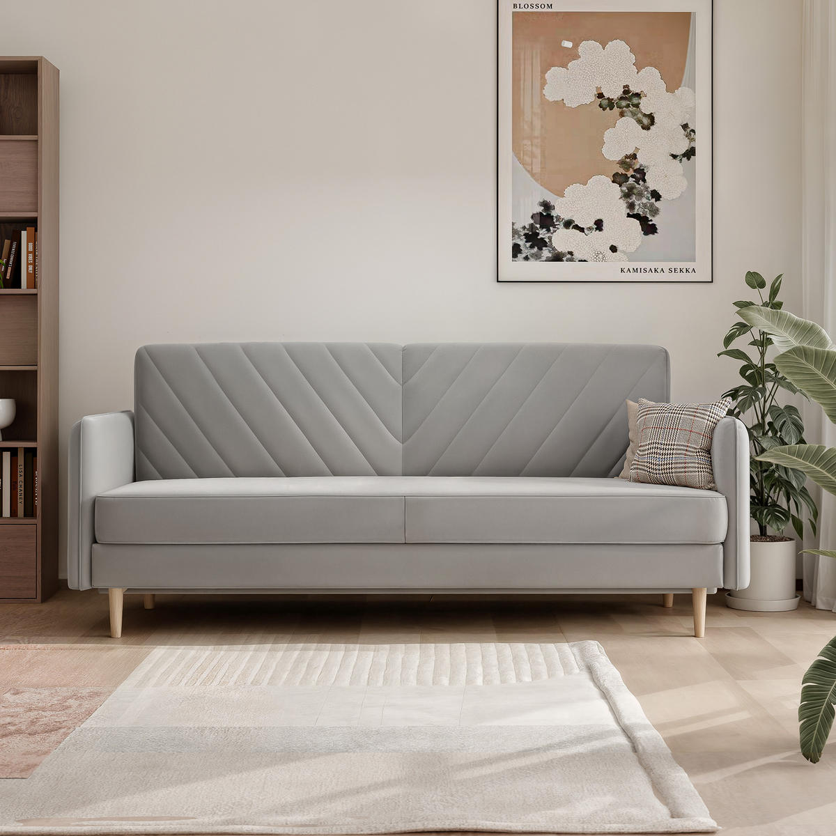 SCHLAFSOFA COLETTE mit Bettkasten Hellgrau - Hellgrau, Holzwerkstoff/Kunststoff (200/85/90cm) - Idohome