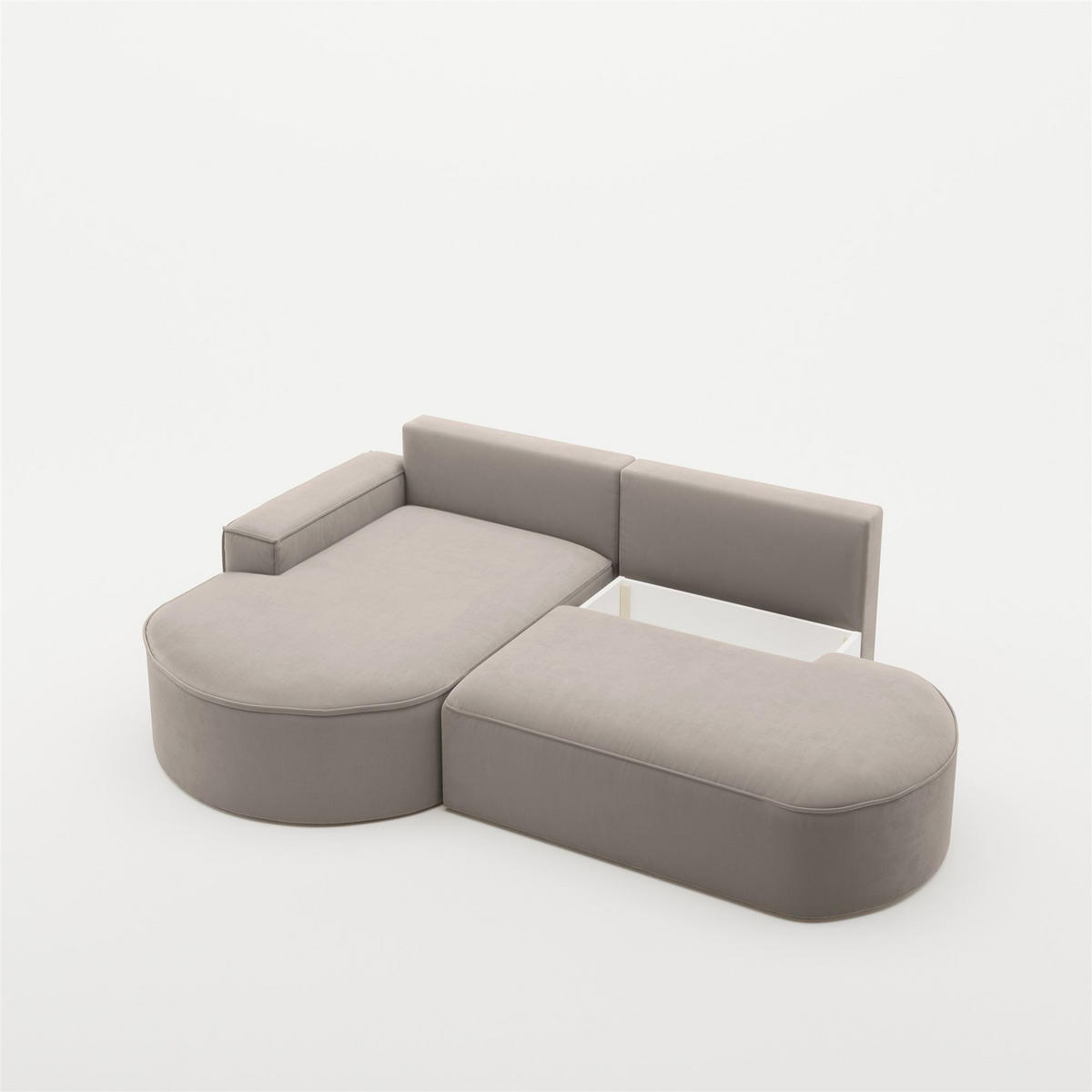 ECKSOFA Venedig Mit Schlaffunktion - Beige, Holzwerkstoff/Textil (278/179cm) - Fun Möbel