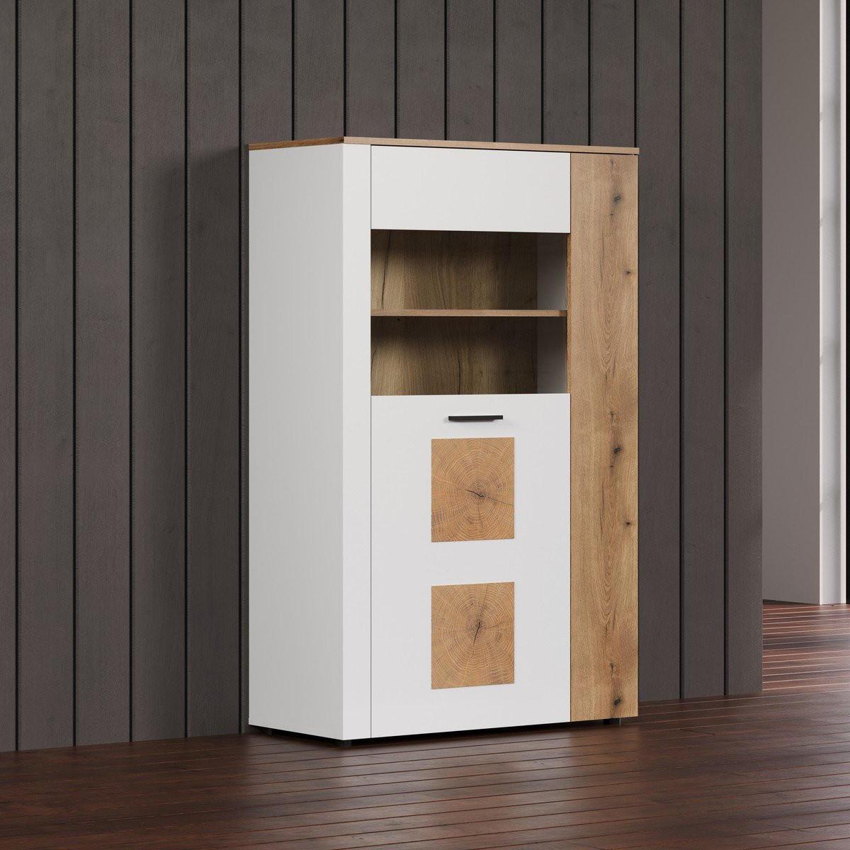 VITRINE Vitoria Weiß - Weiß, Holzwerkstoff (90/146/42cm) - Trendteam