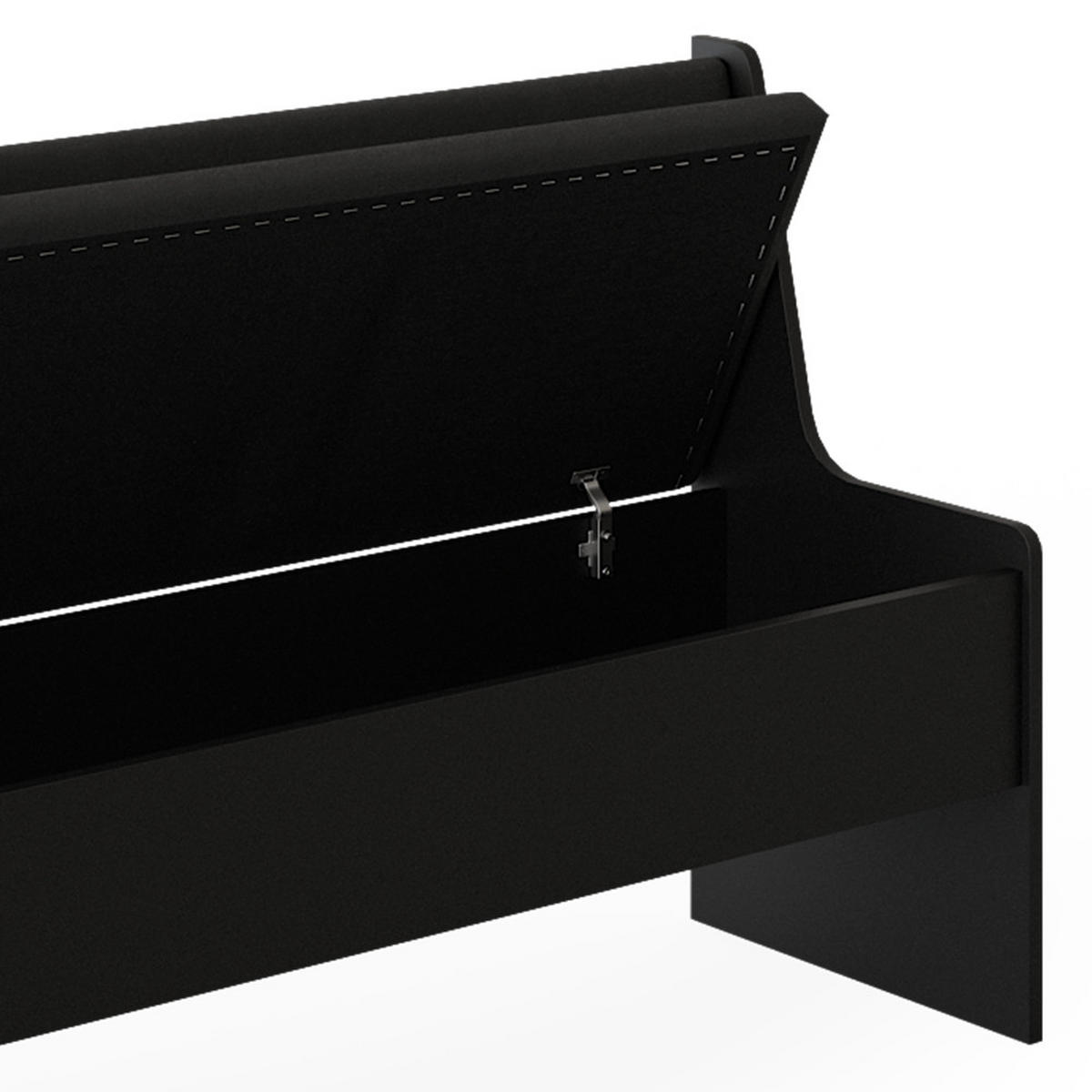 ESSZIMMER-BANK Roman Schwarz 166.6 x 41.5 cm - Schwarz, Holzwerkstoff (41.5/80/166.6cm) - Vicco