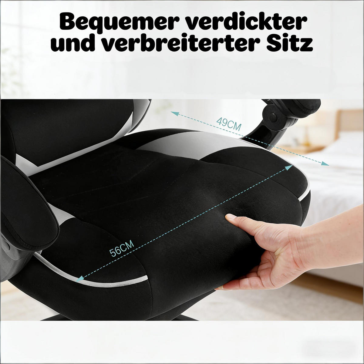 GAMINGSTUHL Schwarz/Weiß 70/46/128 cm - Schwarz, Metall (70/128/46cm) - PANGIVO