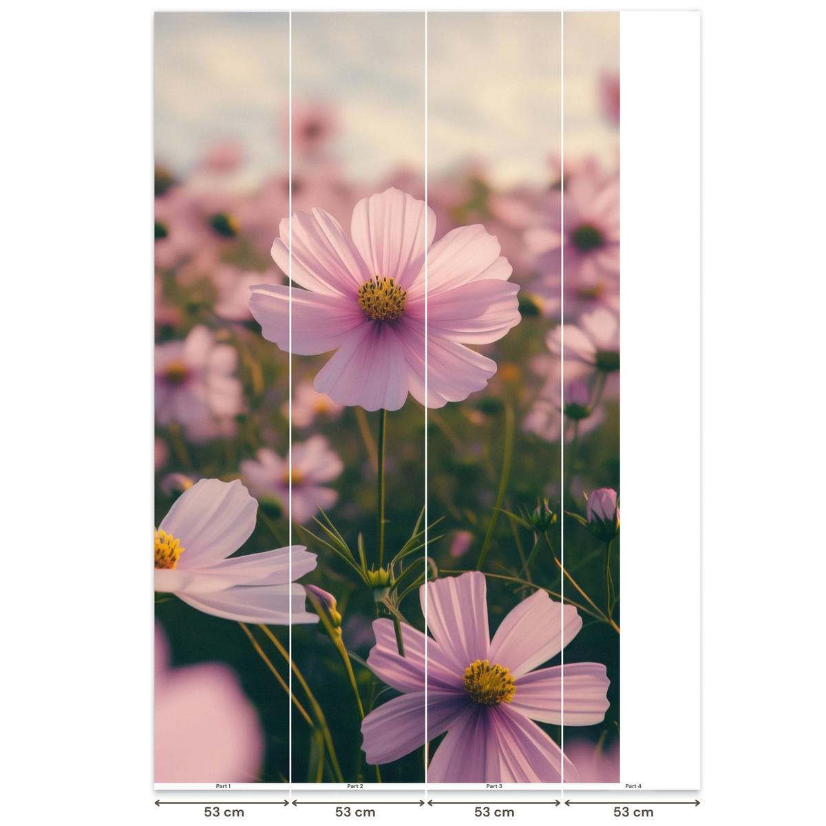 TAPETE - Blumen - Lila - Unscharf - 180x300 cm - Rosa, Papier (180/300cm) - OnlyWow
