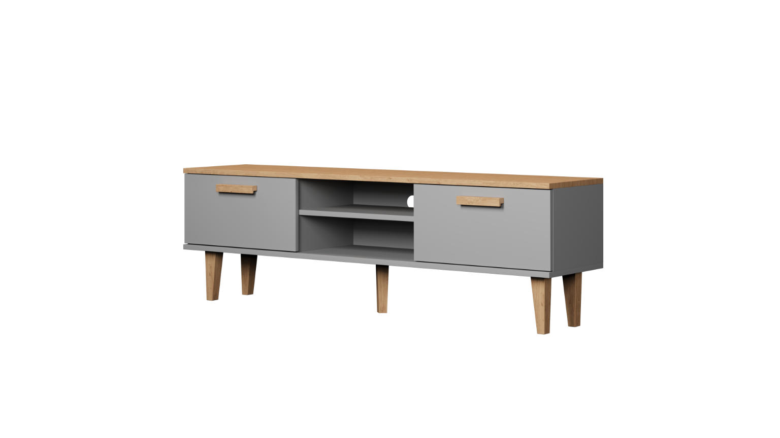 LOWBOARD Denver II 160/47,2/35 cm - Grau, Holzwerkstoff (160/47/35cm) - RAUMHIRSCH FURNITURE