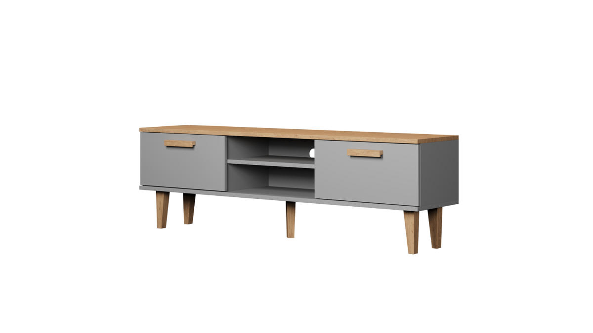 LOWBOARD Denver II 160/47,2/35 cm - Grau, Holzwerkstoff (160/47/35cm) - RAUMHIRSCH FURNITURE