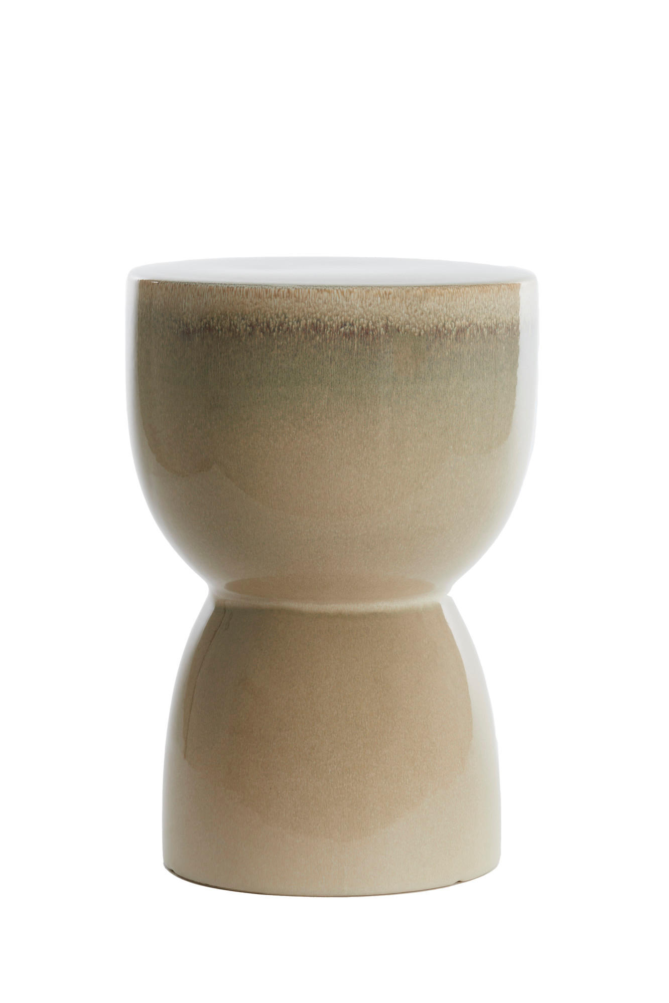 HOCKER Finca Weiß Ø28,5/42 cm - Beige, Keramik (28.5/28.5/42cm) - Light & Living