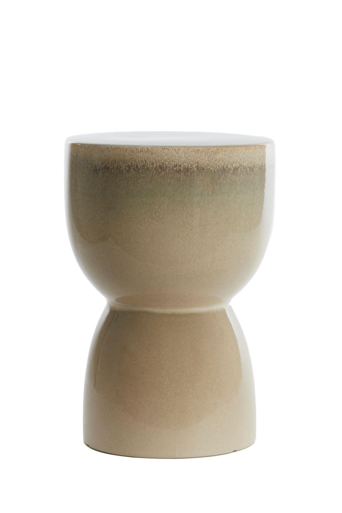 HOCKER Finca Weiß Ø28,5/42 cm - Beige, Keramik (28.5/28.5/42cm) - Light & Living