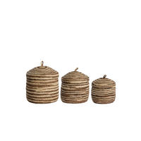 KORB Kilrush Braun Ø34/36 cm 3er-Set - Creme, Naturmaterialien (34/36/34cm) - Light & Living