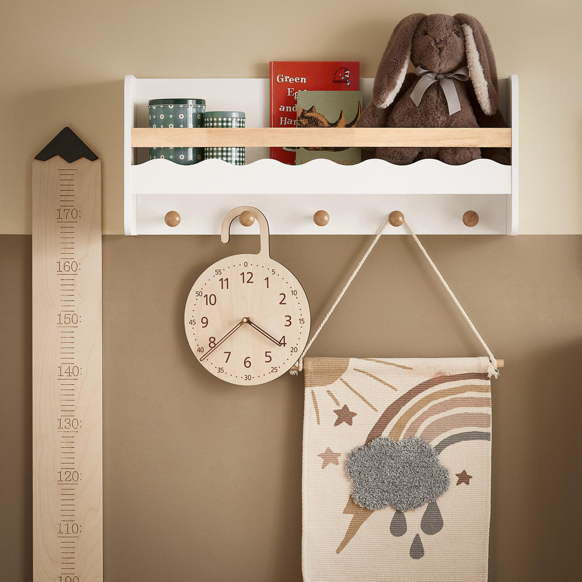 KINDERREGAL Weiß - Weiß/Naturfarben, Holz/Holzwerkstoff (73/30/15cm) - SoBuy