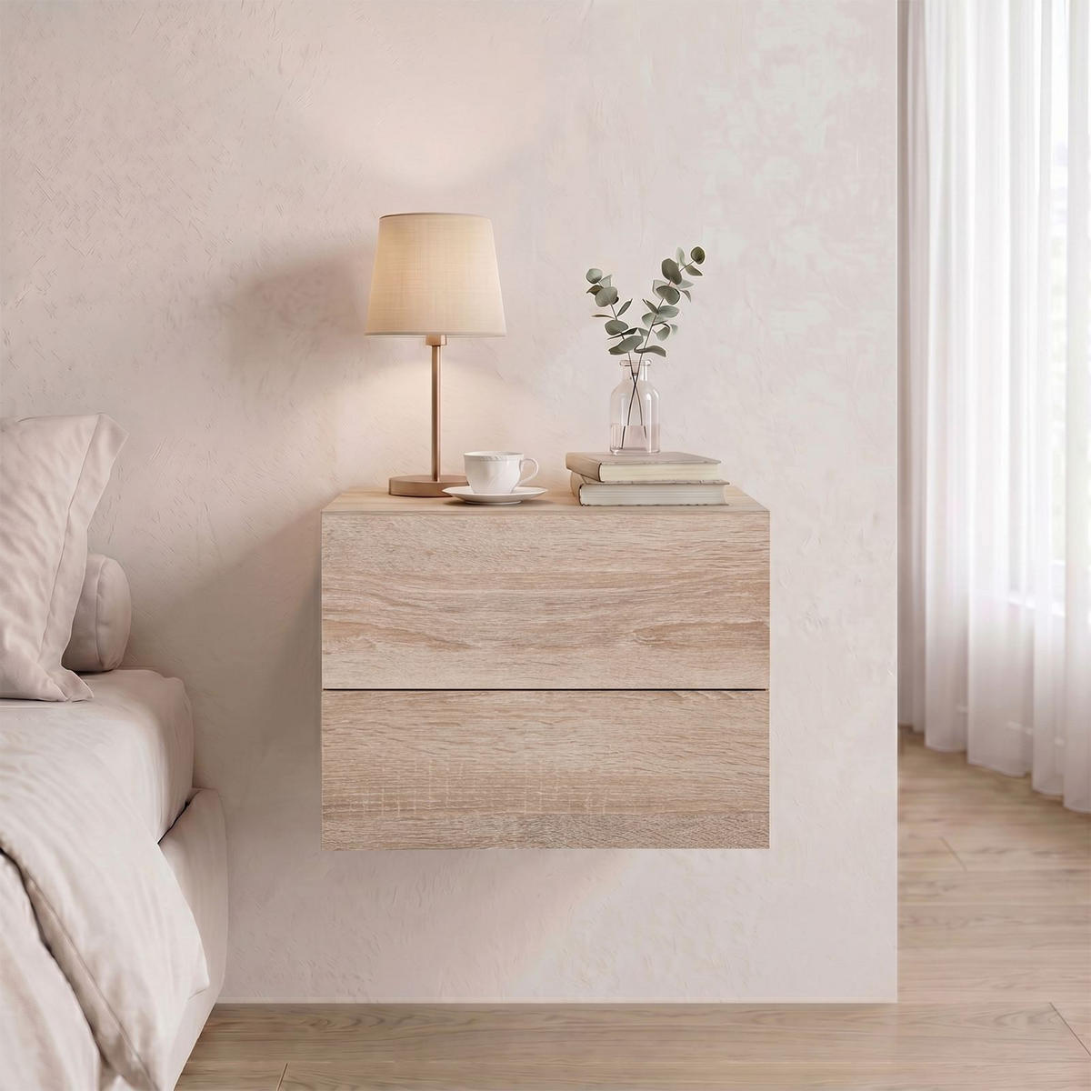 HÄNGENDER NACHTTISCH ANNI Sonoma Eiche - Sonoma Eiche, Holzwerkstoff (42/29/30cm) - CARO-Möbel
