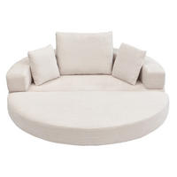 KLAPPSOFABETT Cord Samt-Optik 2-in-1 Sofa und Bett Beige 173/176/40 cm - Beige, Textil (176/40/173cm) - Redom