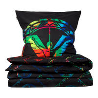 BETTWÄSCHESET Rombo - Mikrofaser - 2-teilig - 135 x 200 cm - Nero - Schwarz, Textil (135/200cm)