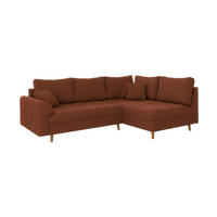 ECKSOFA Alma Terrakotta Cord - Ottomane rechts - Terracotta/Braun, Holz/Textil (231/161cm) - S-Style Möbel