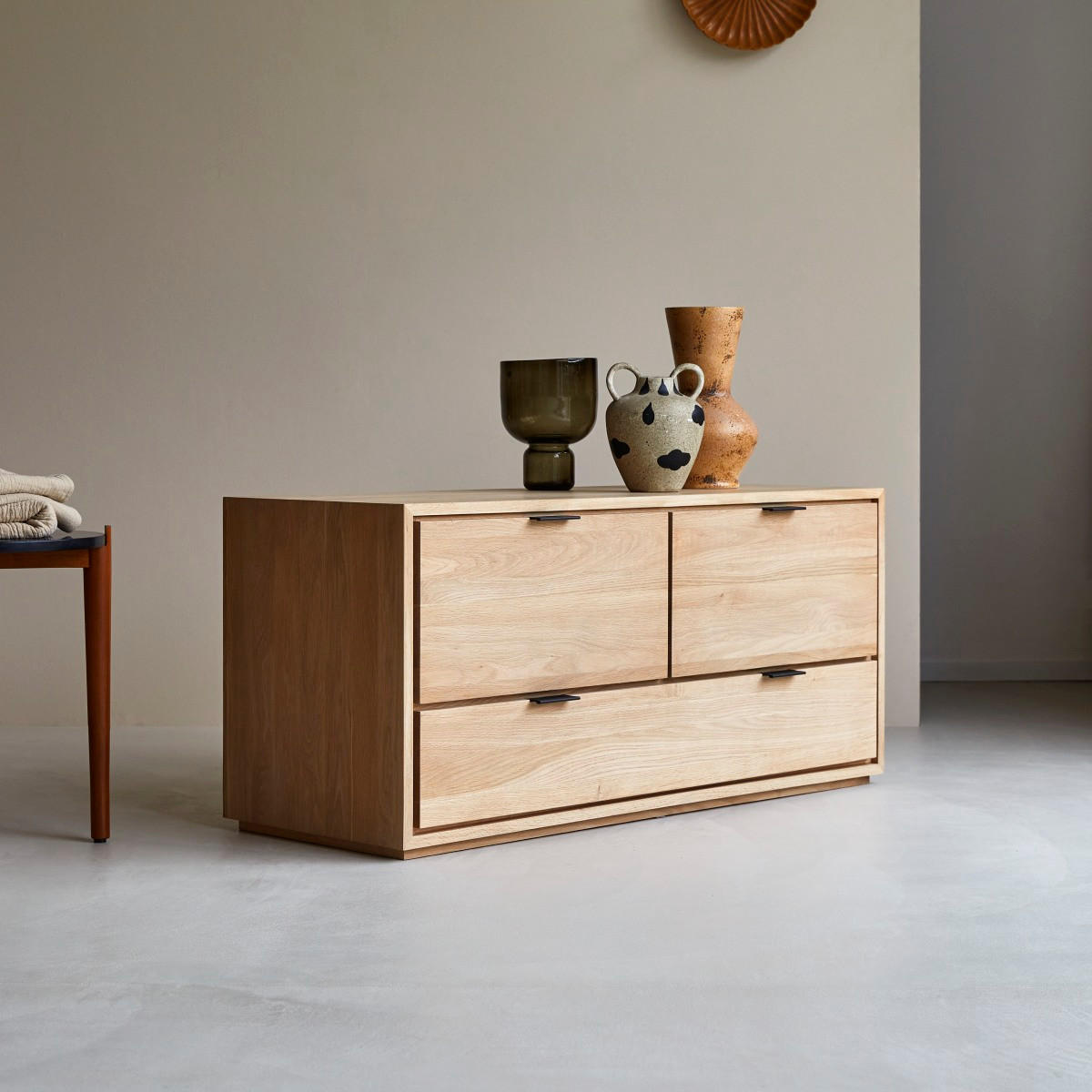 TV-SCHRANK Senson Natur aus Eiche - Naturfarben, Holz (120/55/45cm) - Tikamoon