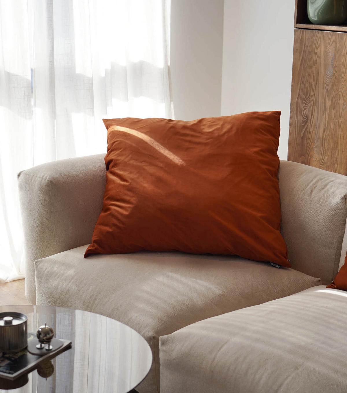 SOFAKISSEN Hug - Orange, Textil (90/10cm) - Mokebo