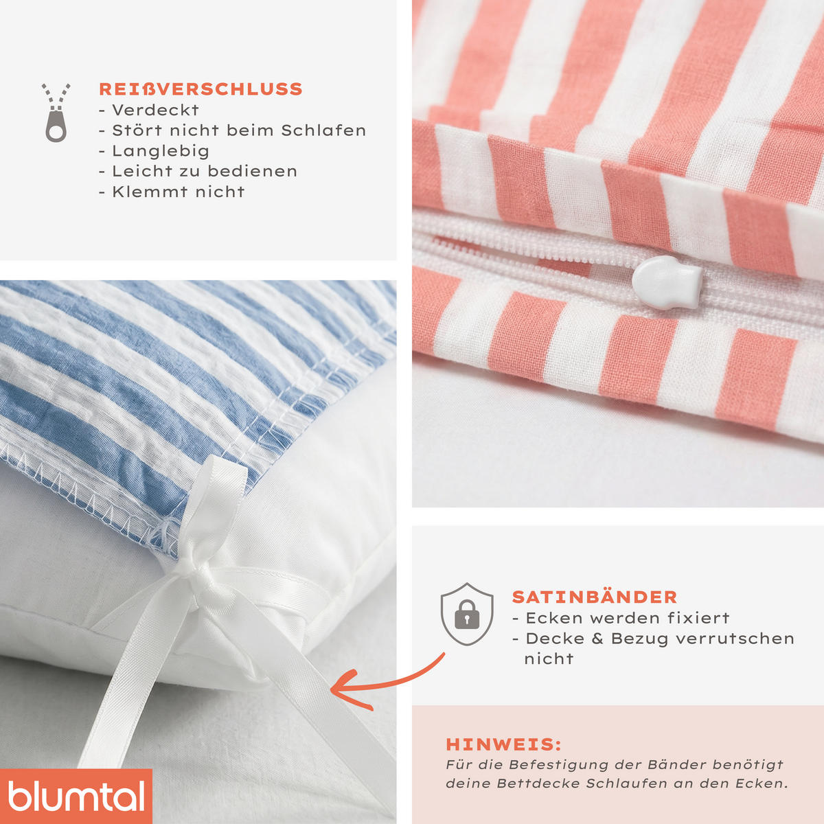 BETTWÄSCHE Seersucker, 3-teilig, 200/200 cm & 80/80 cm, Grau - Grau, Textil (200/200cm) - Blumtal