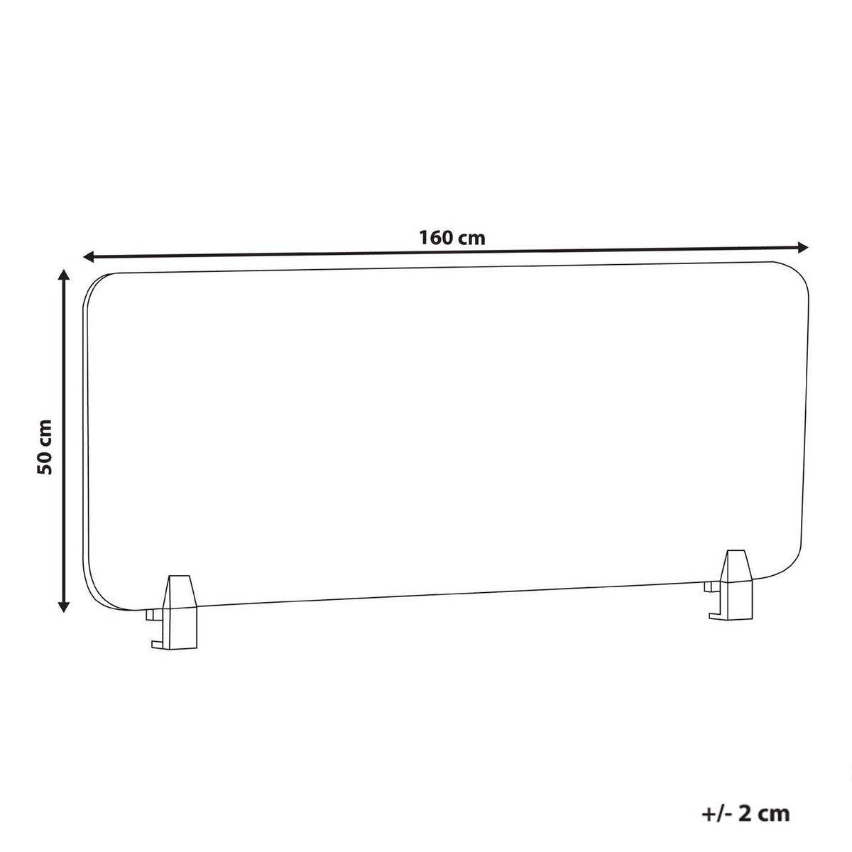 SCHREIBTISCHTRENNWAND Cremeweiß 160x1x50 Split - Creme, Kunststoff (1/160/50cm) - Beliani