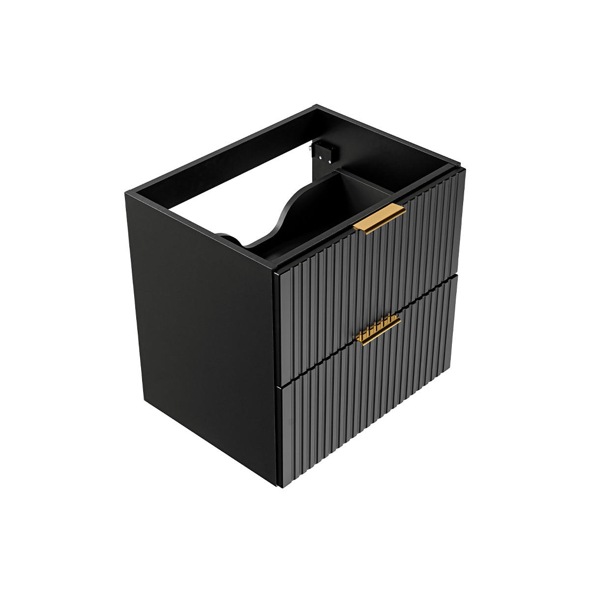 WASCHTISCHUNTERSCHRANK 60.2cm Adriel Mattschwarz - Schwarz, Holzwerkstoff (60.2/57/46cm) - Petits-meubles