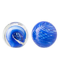 BRIEFBESCHWERER BALL (2ER SET) - Blau, Glas (10/10/10cm) - J-Line