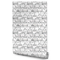 VLIESTAPETE Winterliche Kätzchen – Schwarz, Weiß – 50x1000 cm - Schwarz/Weiß, Papier (50/1000cm) - Muralo