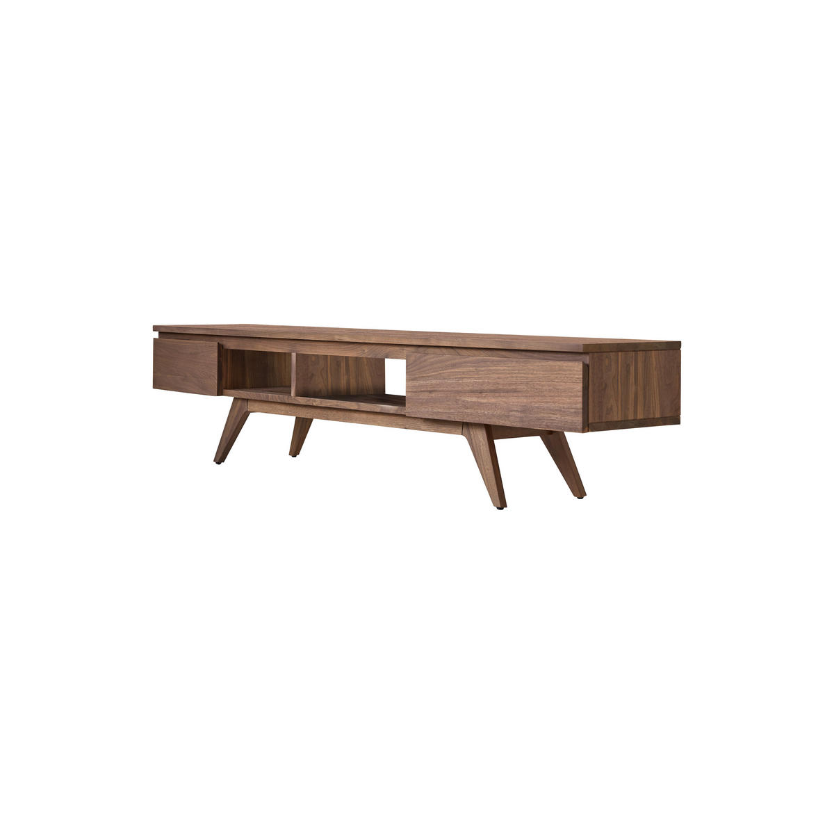 TV-SCHRANK Esmée Dunkelbraun aus Walnuss - Dunkelbraun, Holz (180/40/35cm) - Tikamoon