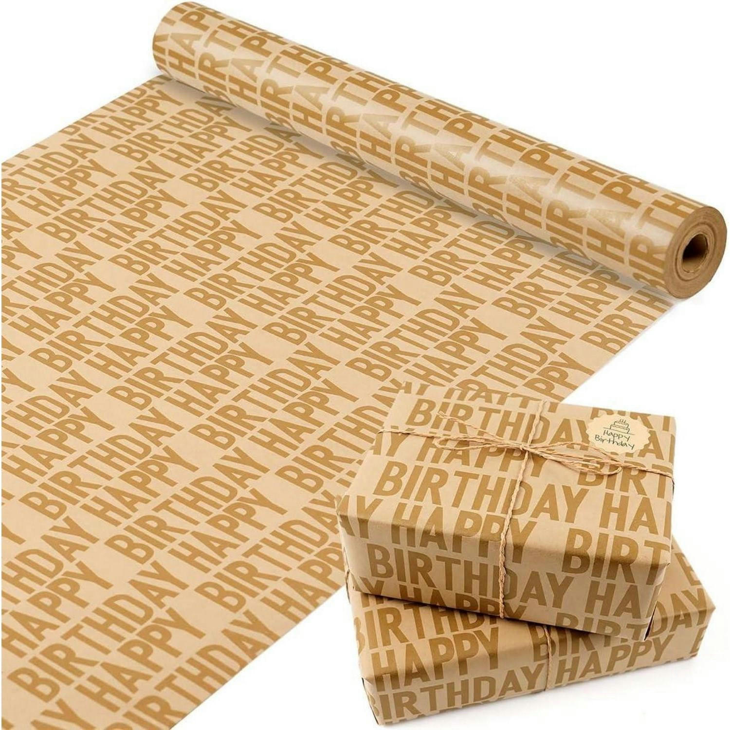 GESCHENKPAPIER Rolle Geburtstag 15 m x 43 cm - Braun, Papier (43/0.1/1500cm)