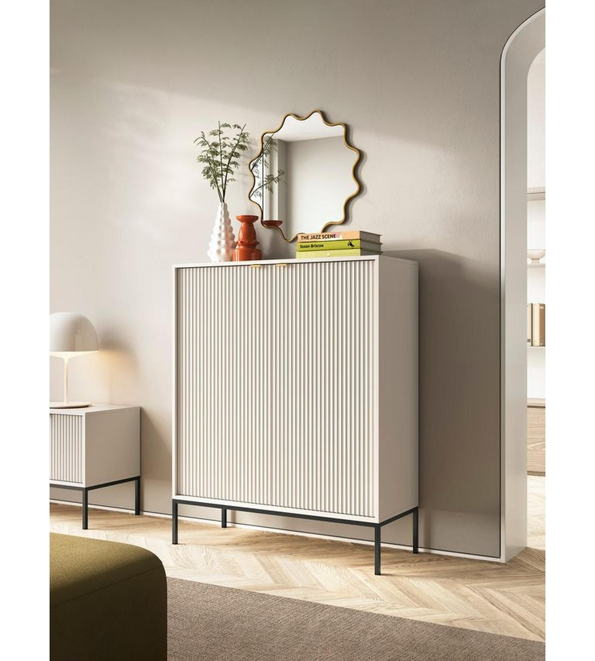 WOHNZIMMER Set 4-tlg. – NOVA – Kaschmir - Kaschmir, Holzwerkstoff (104/46/68cm) - hi-markt