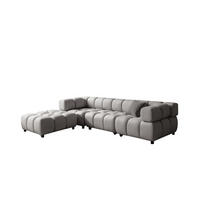 ECKSOFA L-Form Bolla, stoff Bluvel, Grau, Links - Grau, Holz (288/192cm) - Kaiser Möbel