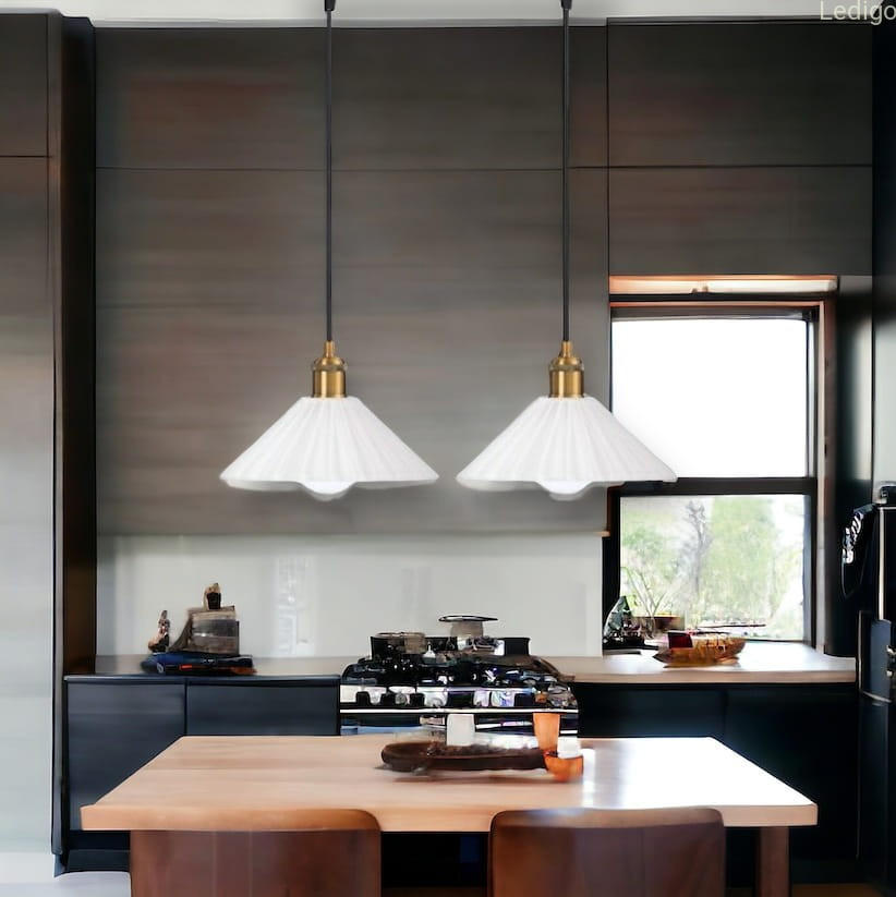 PENDELLEUCHTE Paris - Goldfarben/Schwarz, Glas/Metall (55/25/100cm) - kiki design