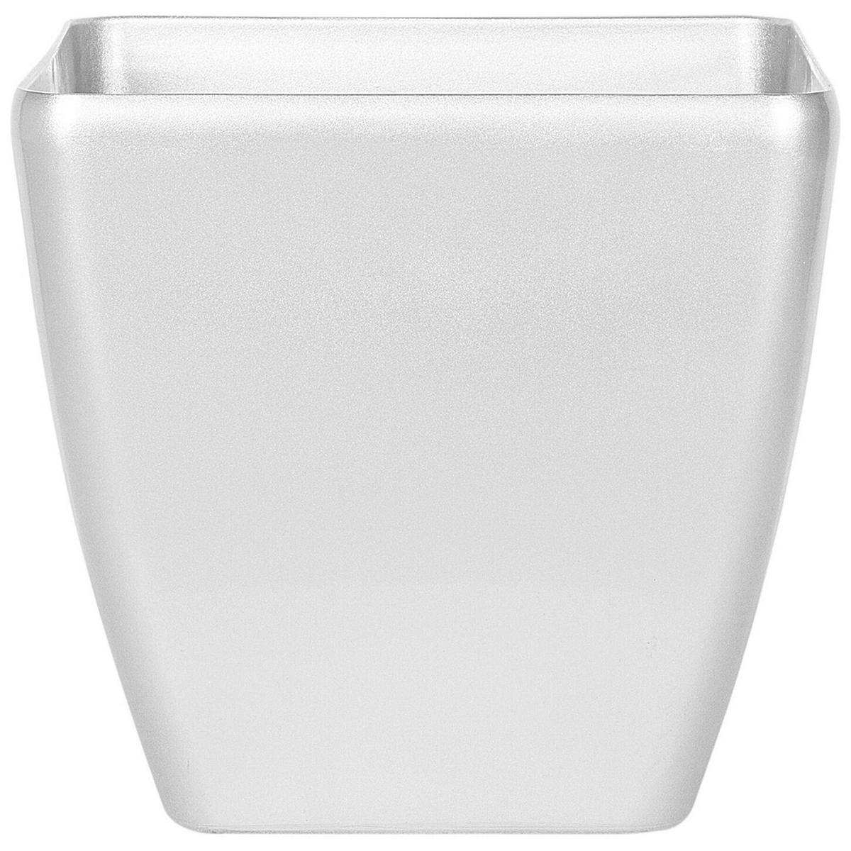 BLUMENTOPFSILBERQUADRATISCH 42/42/41cm Astras - Silberfarben, Stein (41cm) - Beliani