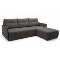 ECKSOFA L Form Damascus Dunkelgrau 212/143/88 cm Rechts mit Schlaffunktion - Dunkelgrau/Schwarz, Kunststoff/Textil (212/143cm) - AX Living