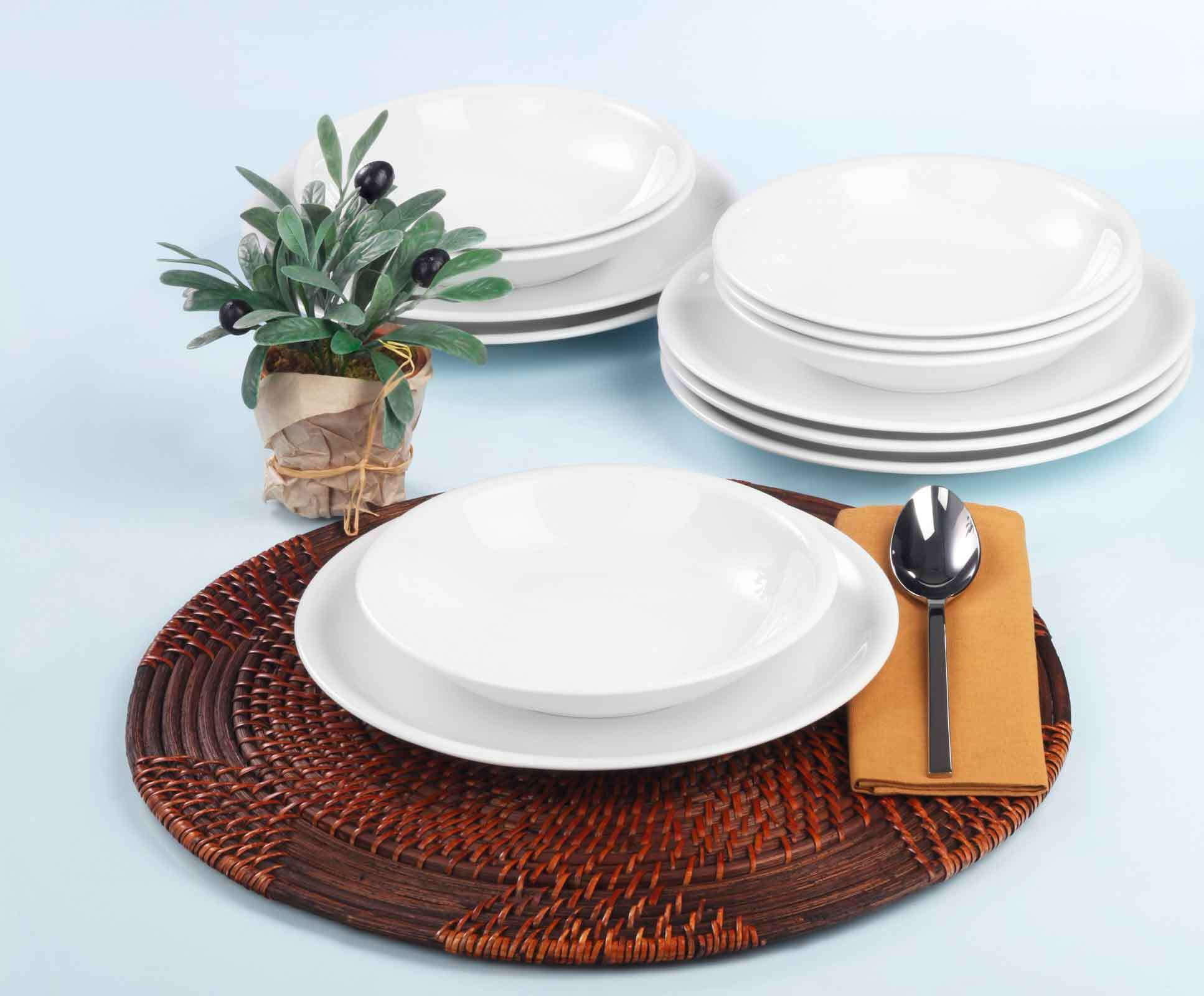 TAFELSERVICE Compact Weiß weiß 12er Set - Weiß, Keramik (32.3/23.5/32.3cm) - Seltmann Weiden