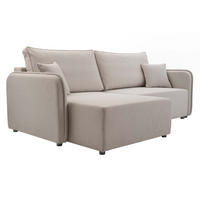 ECKSOFA Malody, Seite: Links - Beige/Schwarz, Holz/Kunststoff (227/147cm) - MIRJAN24