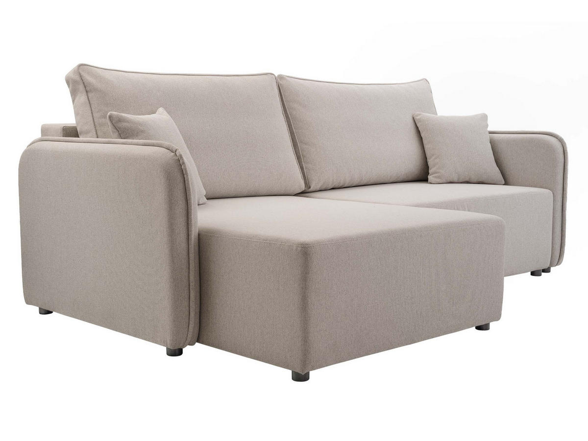 ECKSOFA Malody, Seite: Links - Beige/Schwarz, Holz/Kunststoff (227/147cm) - MIRJAN24