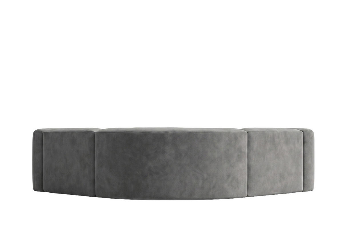 ECKSOFA Modulares, Corner Mini, Velvet-Stoff Bluvel, Aschgrau, GRETA - Grau, Holz (190/190cm) - Kaiser Möbel