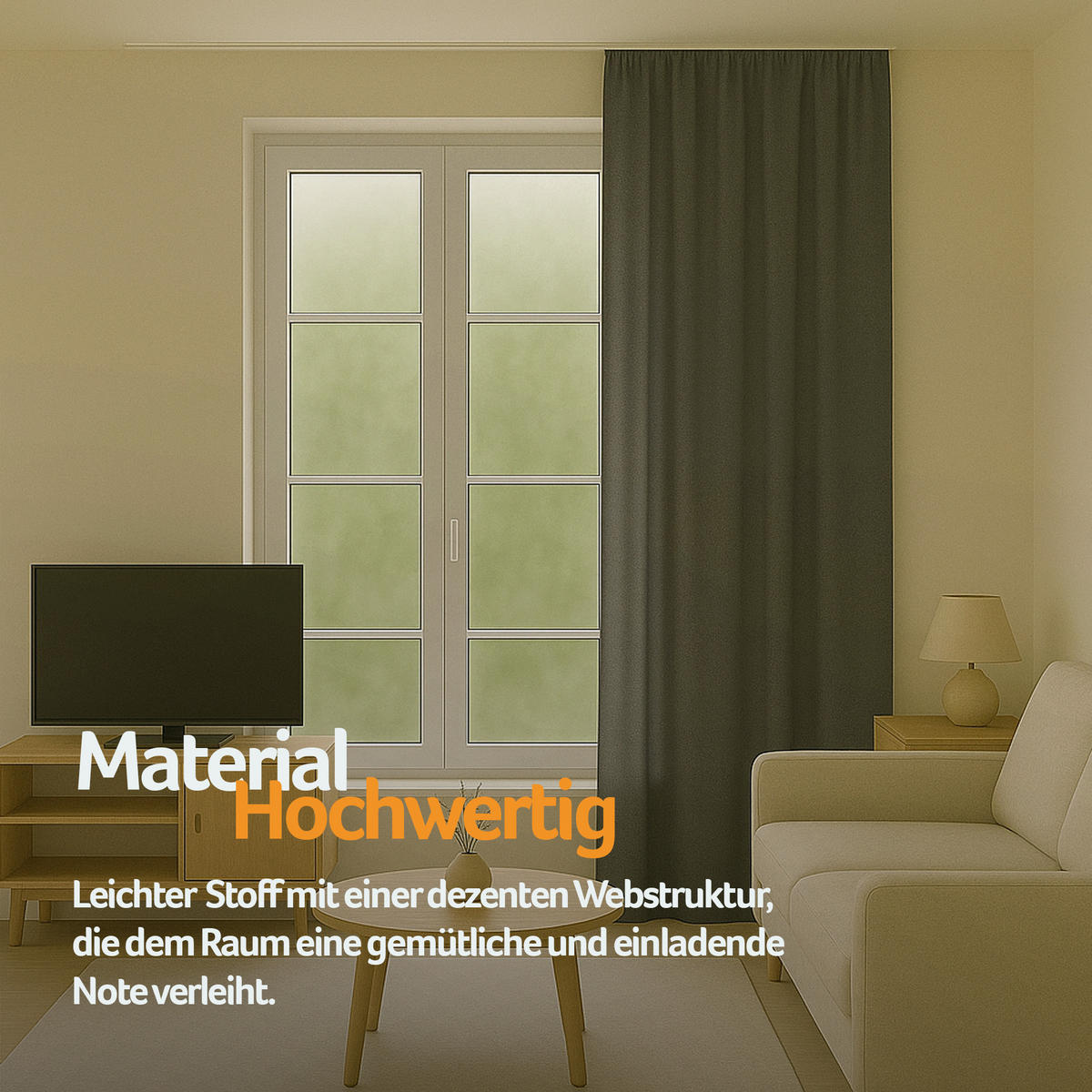 VORHANG Blickdicht ( 140x245cm ) mit Kräuselband / Universalband in Anthrazit - Anthrazit, Textil (140/245cm) - Bestlivings