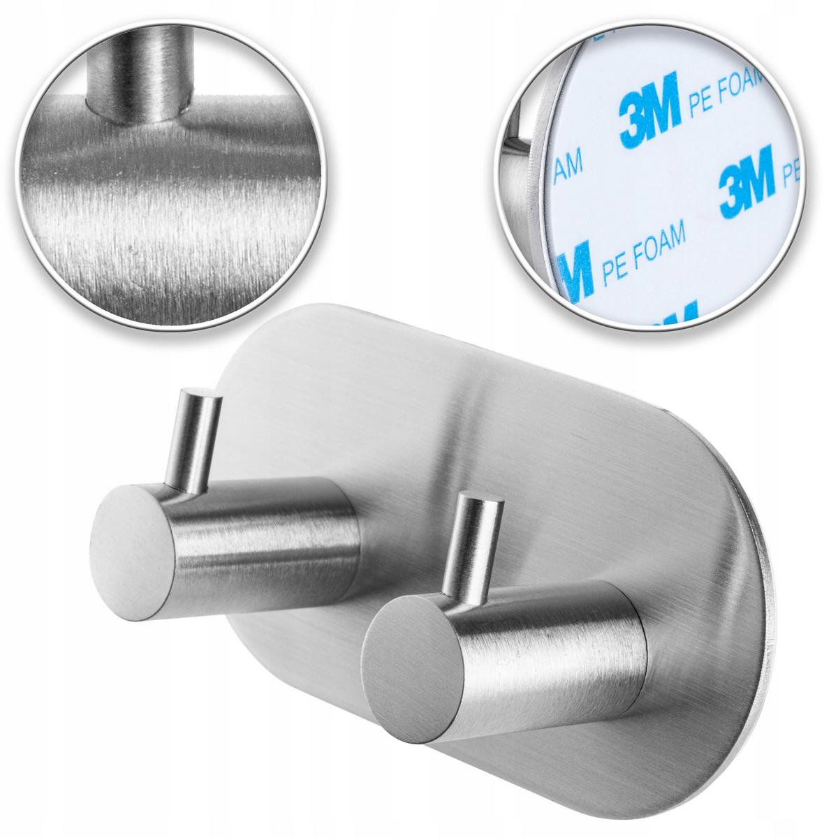 AUFHÄNGER Doppel-Badezimmer silber - Silberfarben, Metall (10/5cm) - KADAX