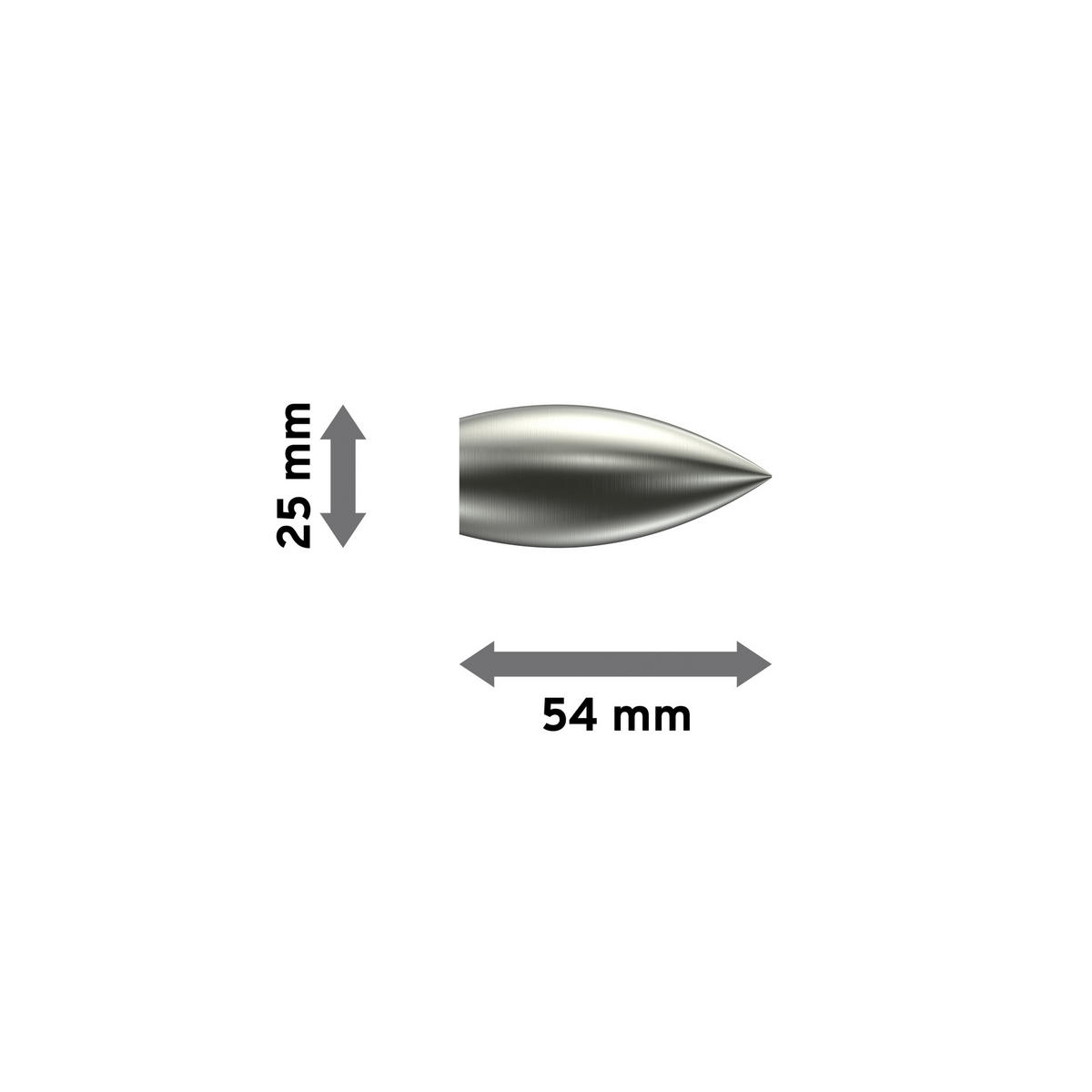 ENDSTÜCKE FÜR GARDINENSTANGEN 16 mm Ø, Poveda Edelstahl-Optik, Packung 2 Stück - Edelstahlfarben, Metall (5.4/2.5/2.5cm) - INTERDECO