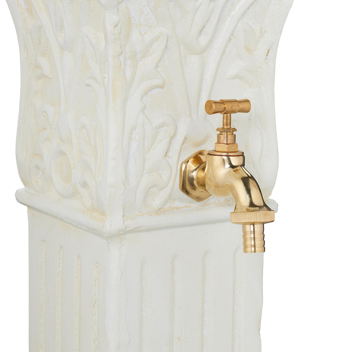 STANDBRUNNEN - Creme, Metall (38/47/93cm) - Relaxdays