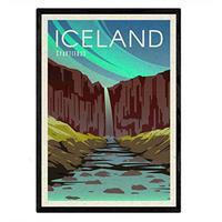 POSTER Island Stadtfarben A4 Schwarzer Rahmen - Schwarz, Papier (29.7/5/21cm) - Nacnic