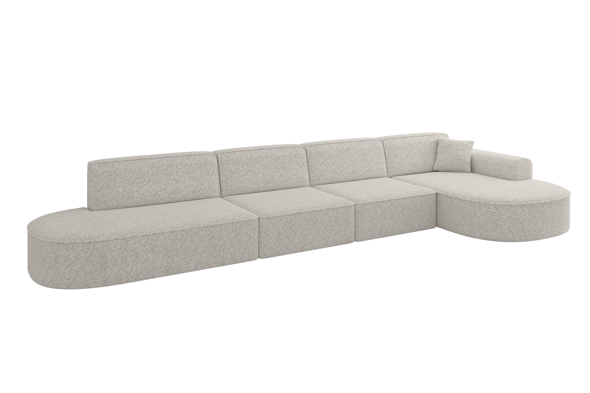 ALTDECOR ROHOVÁ SEDACÍ SOUPRAVA s otomanem vpravo MARI-L3 – 413 x 171 x 79 cm, světle šedá látka