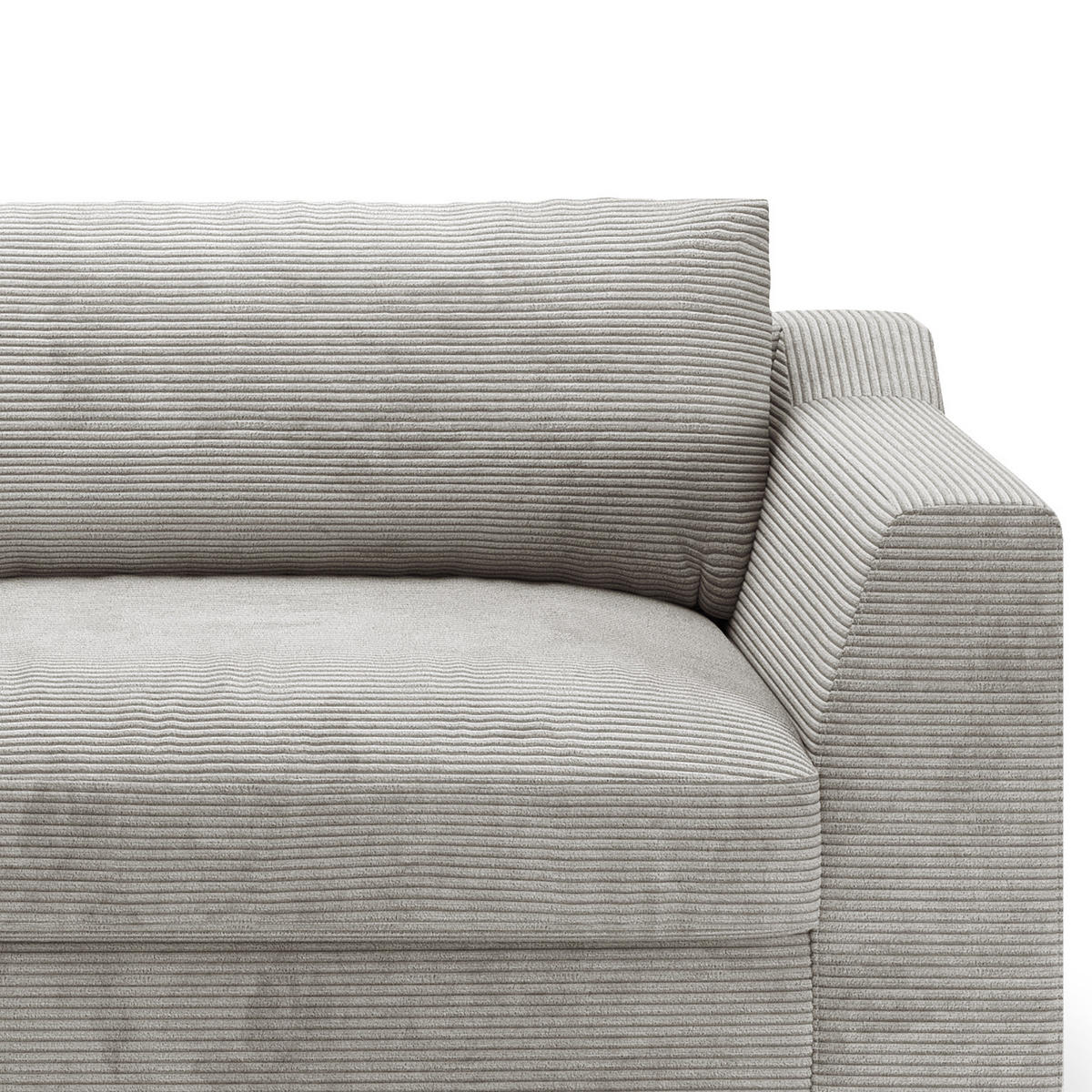 BIG-SOFA - Hellgrau, Kunststoff/Textil (274/90/112cm) - home24