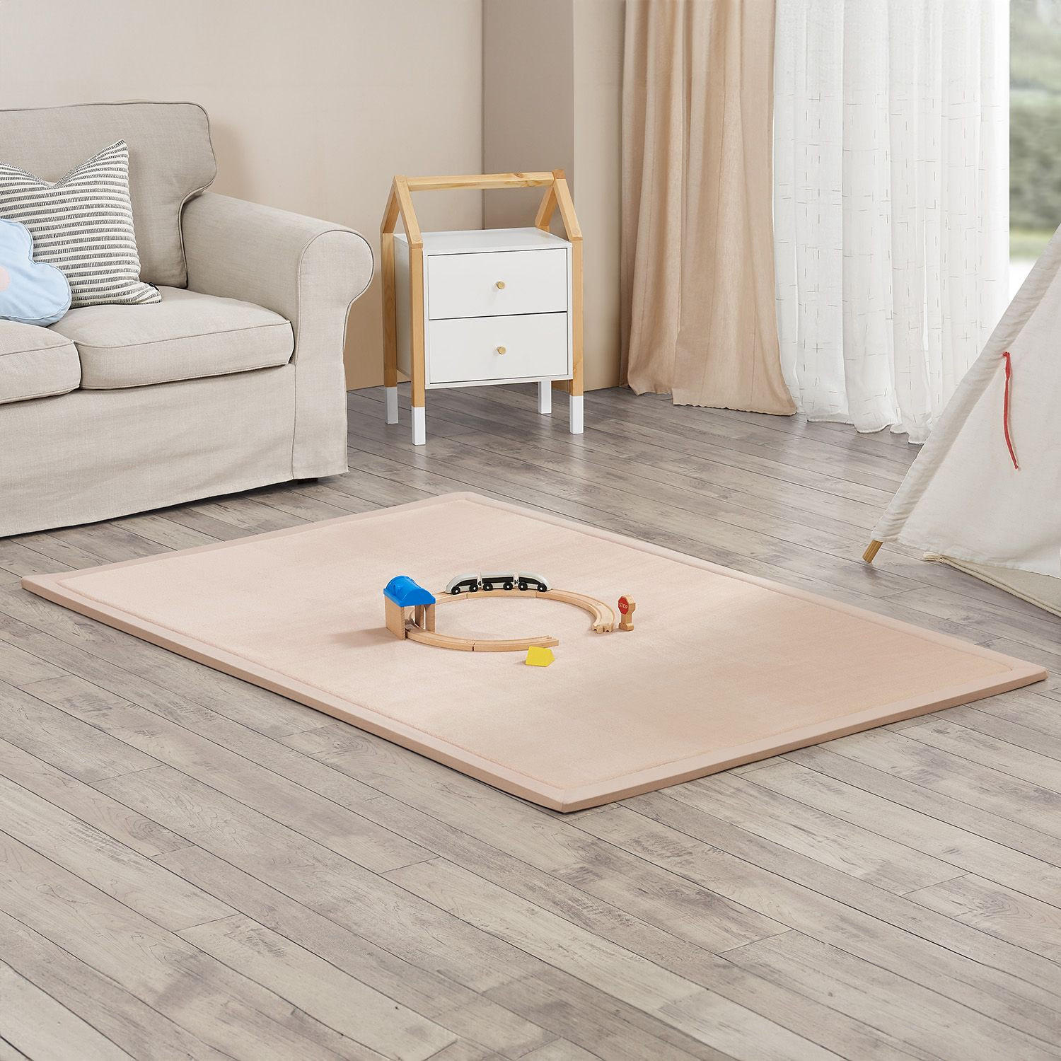 SPIELMATTE Maila beige 180 x 120 cm - Beige, Textil (120/2/180cm) - Juskys