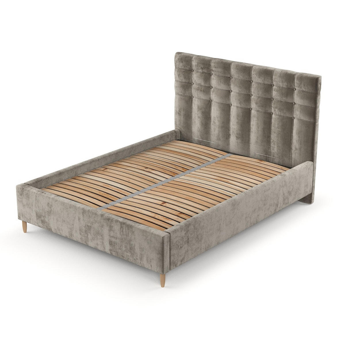 POLSTERBETT Soma 120/200 cm Beige im Lotta Stoff - Beige/Naturfarben, Holz/Holzwerkstoff (120/200cm) - AltaBeds