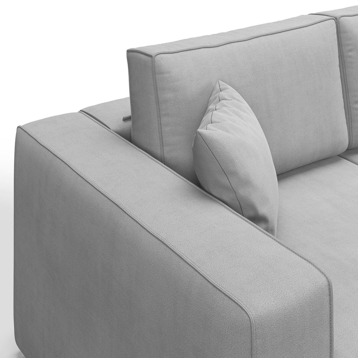 LINEARSOFA Morfeo - Hellgrau, Textil (245/86/99cm) - Divani.store